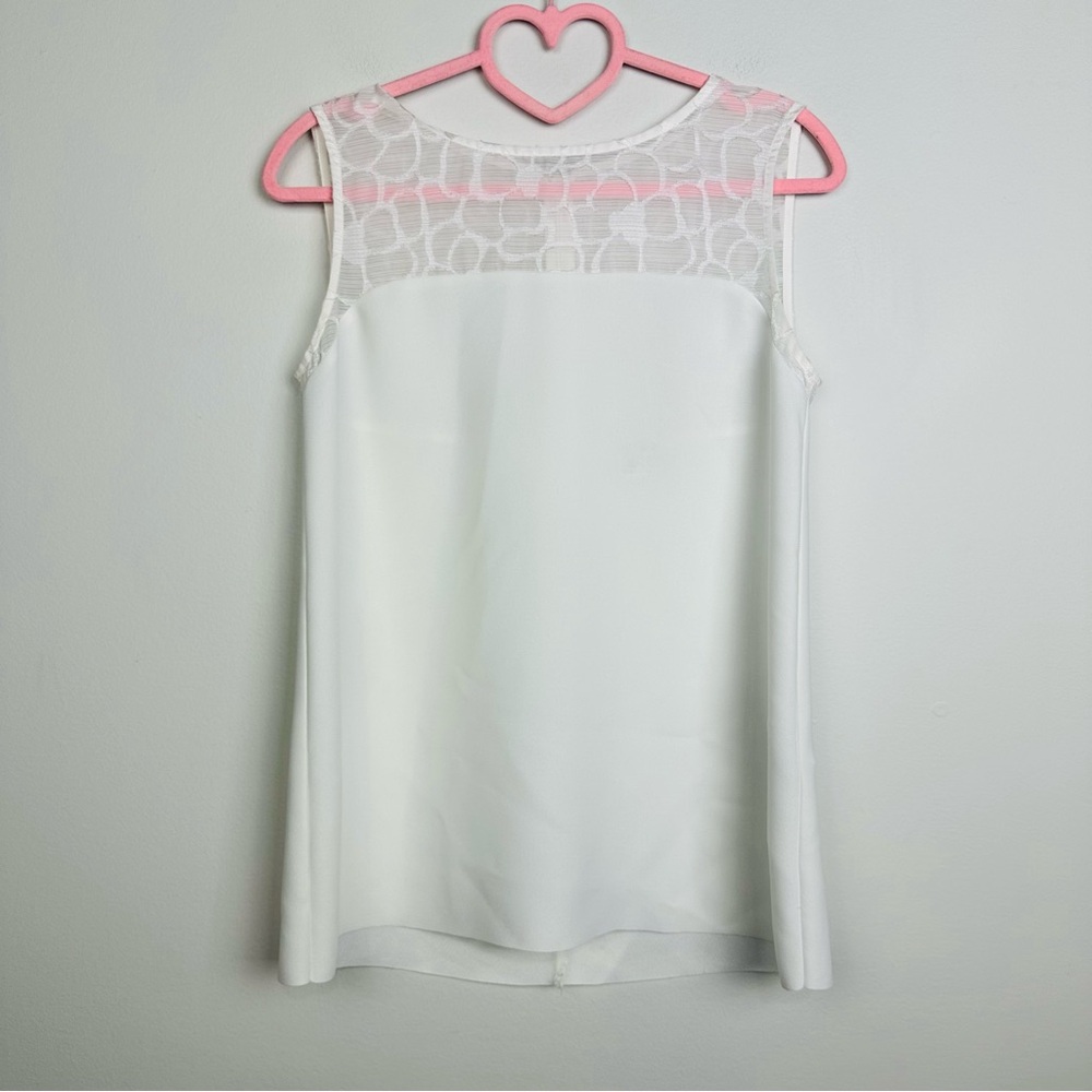 Reiss White Flower Textured Fabric Top Size 2
